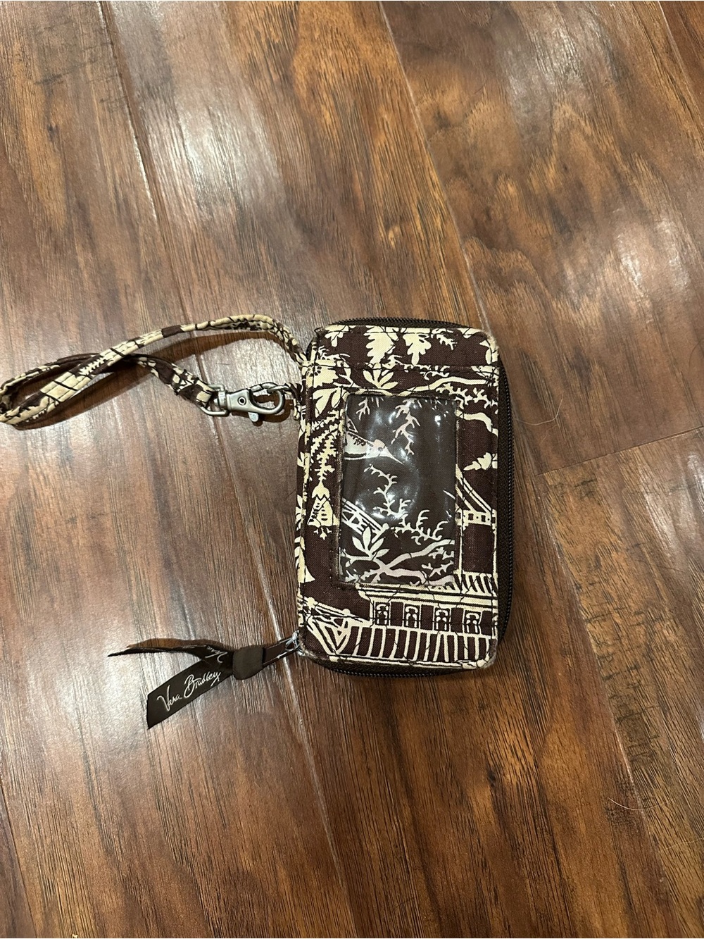 Vera Bradley Brown & Cream Patterned Wristlet Wallet